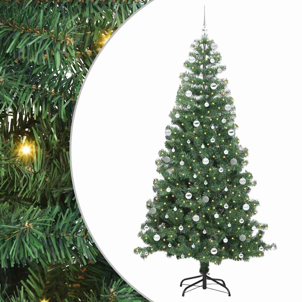Juletre med 300 LED med stativ grønn 240 cm PVC