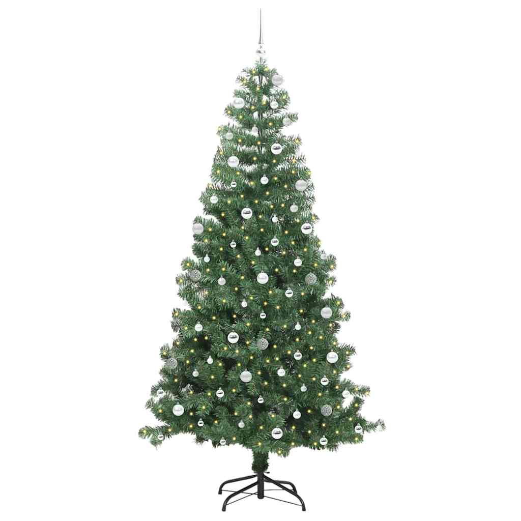 Juletre med 300 LED med stativ grønn 240 cm PVC