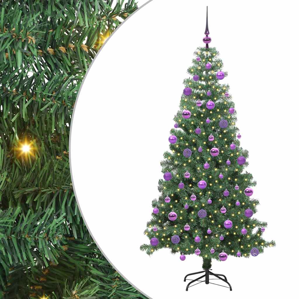 Juletre med 300 LED med stativ grønn 240 cm PVC