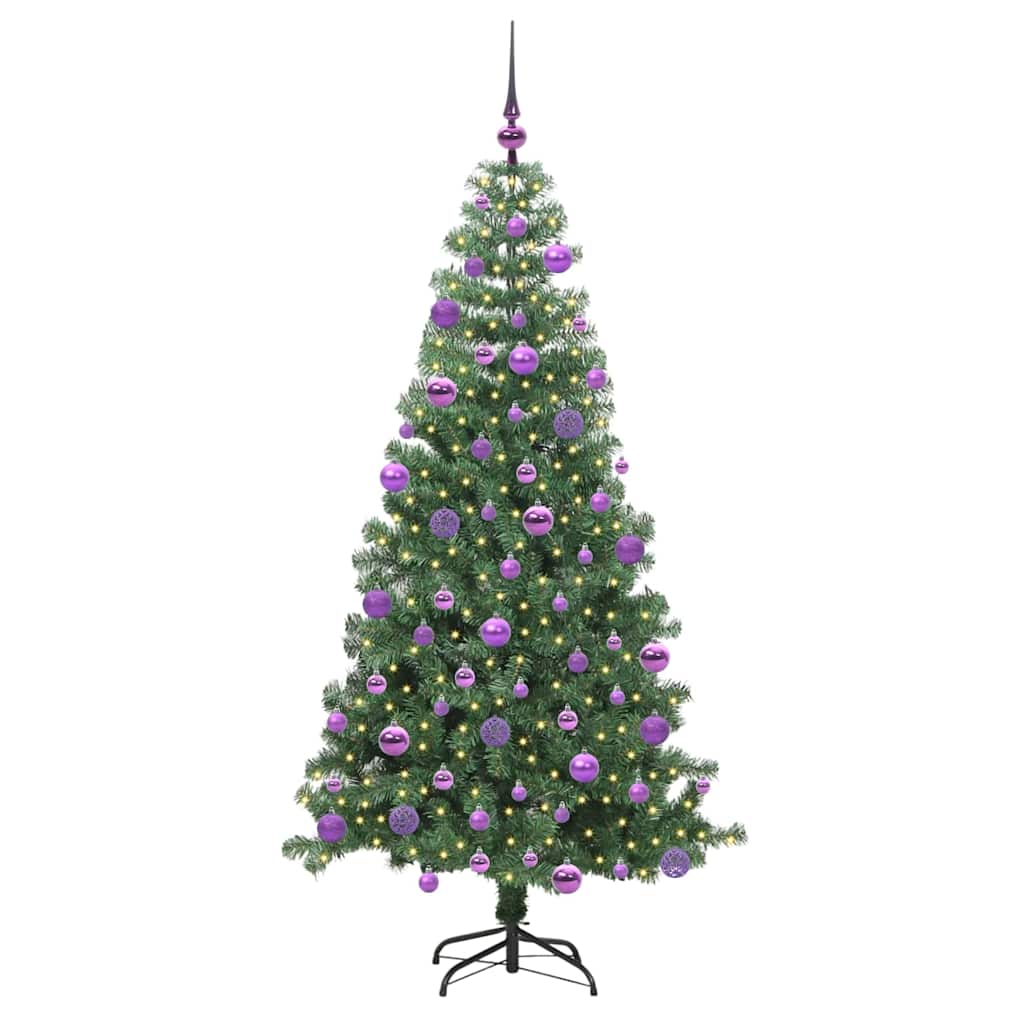 Juletre med 300 LED med stativ grønn 240 cm PVC