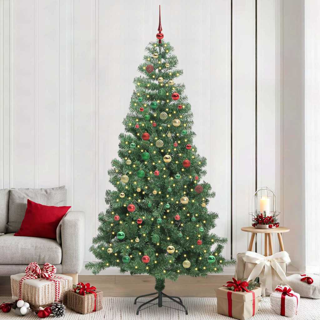 Juletre med 300 LED med stativ grønn 240 cm PVC
