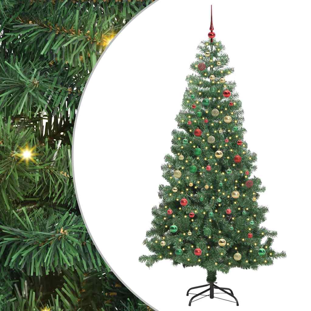 Juletre med 300 LED med stativ grønn 240 cm PVC