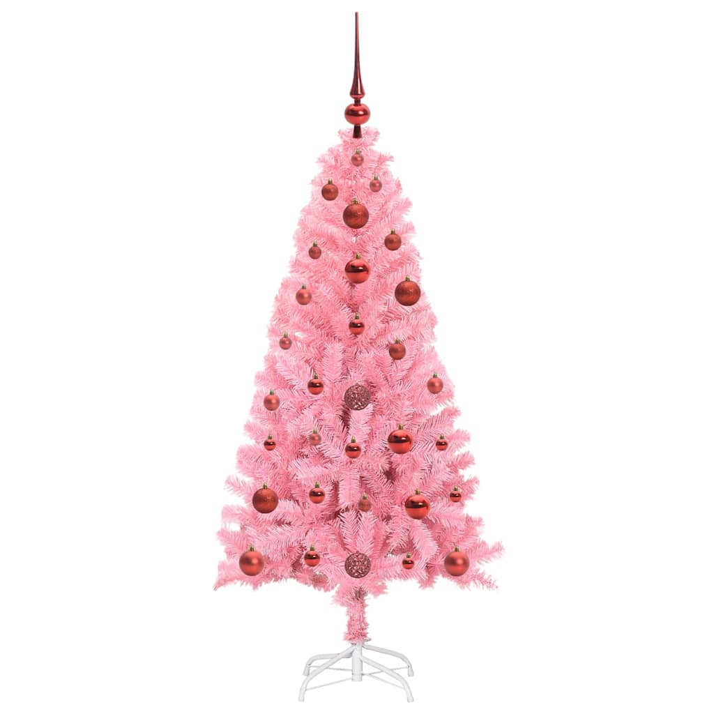 Juletre med 150 LED med stativ Rosa 120 cm PVC vidaXL