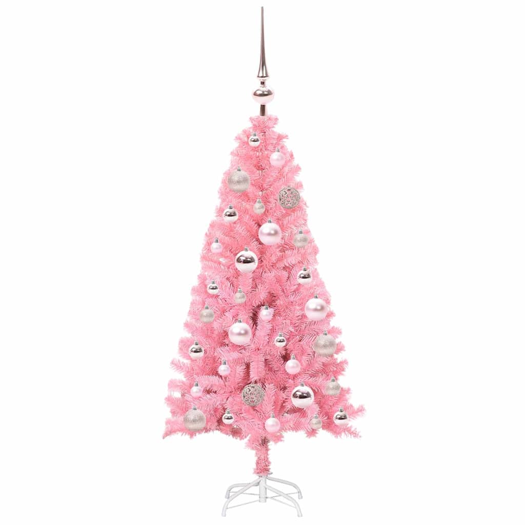 Juletre med 150 LED med stativ Rosa 120 cm PVC vidaXL