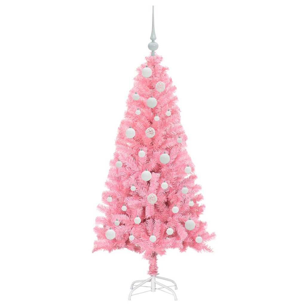 Juletre med 150 LED med stativ Rosa 120 cm PVC vidaXL