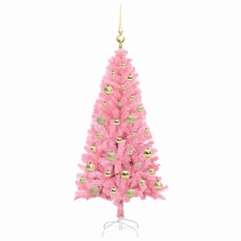 Juletre med 150 LED med stativ Rosa 120 cm PVC vidaXL