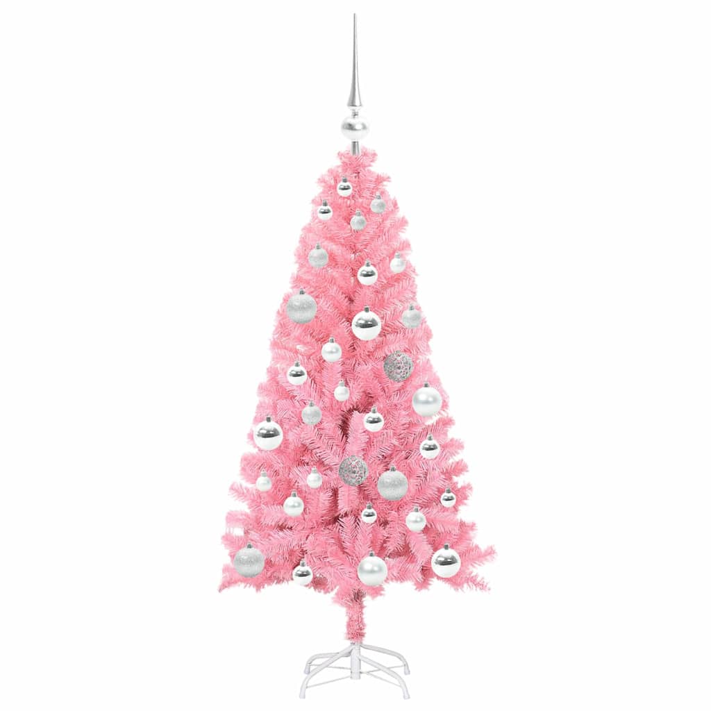 Juletre med 150 LED med stativ Rosa 120 cm PVC vidaXL
