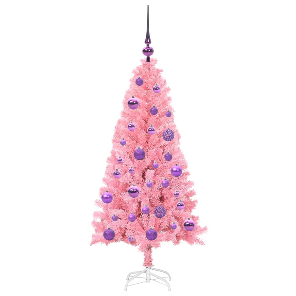 Juletre med 150 LED med stativ Rosa 120 cm PVC vidaXL