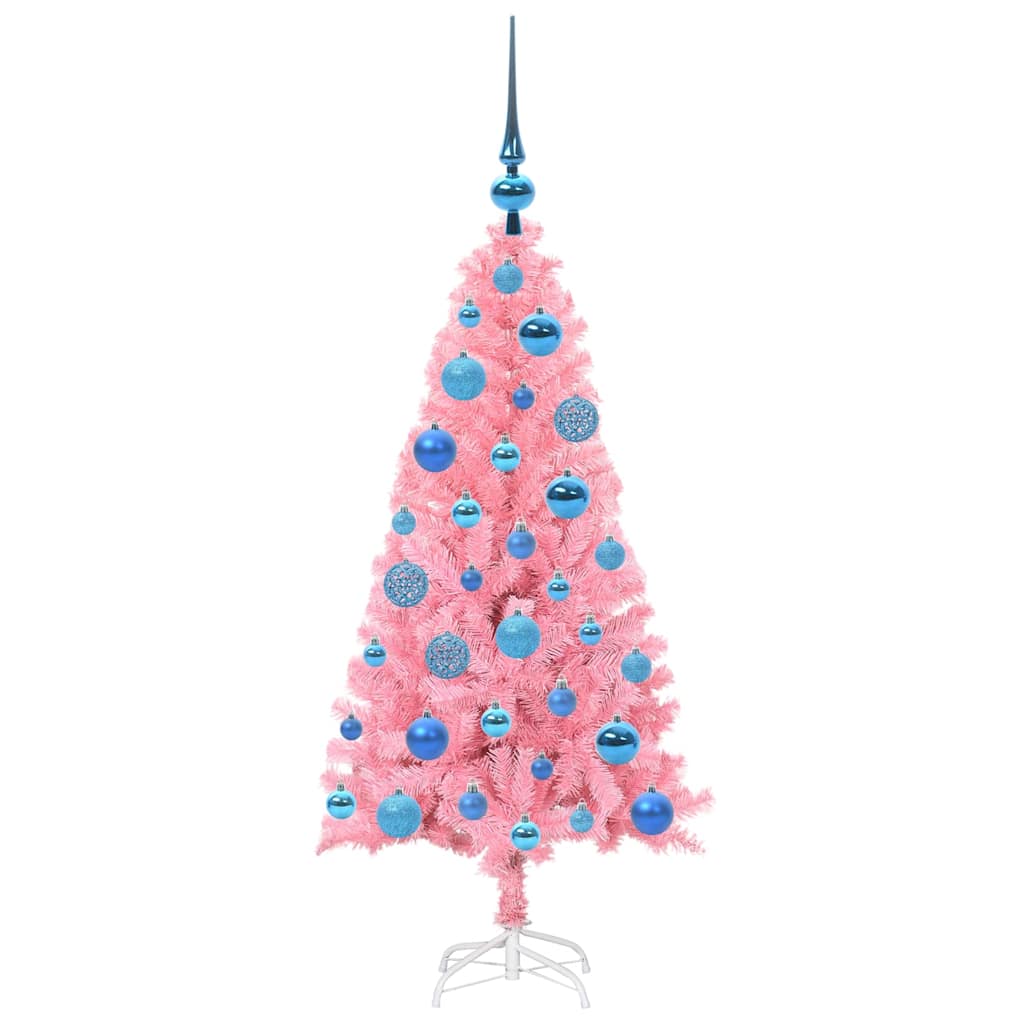 Juletre med 150 LED med stativ Rosa 120 cm PVC vidaXL