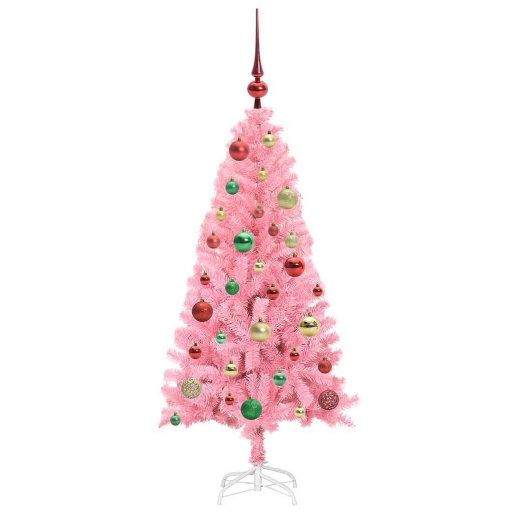 Juletre med 150 LED med stativ Rosa 120 cm PVC vidaXL