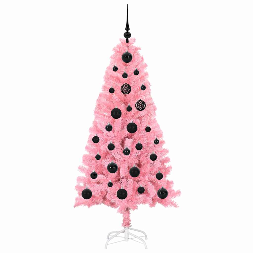 Juletre med 150 LED med stativ Rosa 150 cm PVC