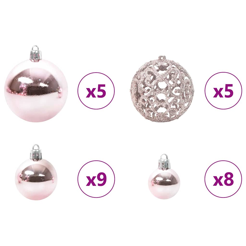 Juletre med 150 LED med stativ Rosa 150 cm PVC