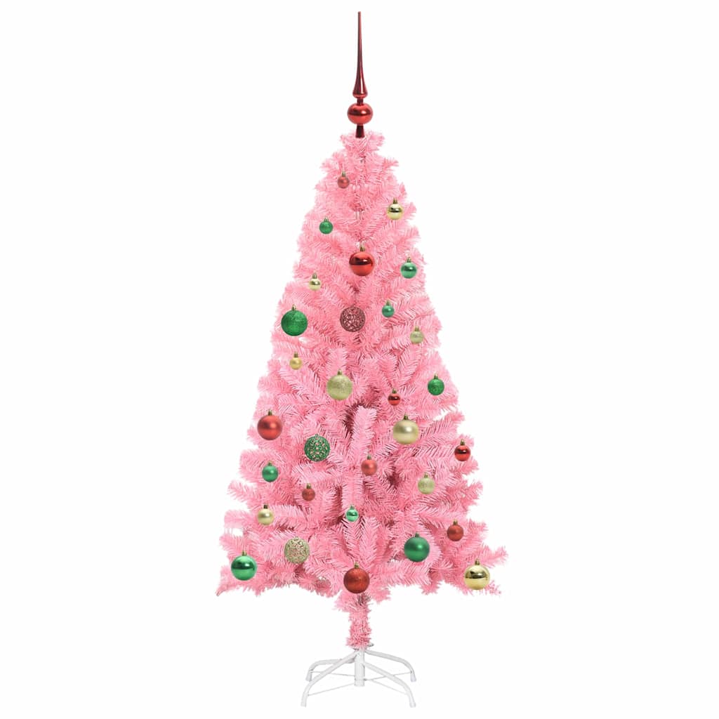 Juletre med 150 LED med stativ Rosa 150 cm PVC