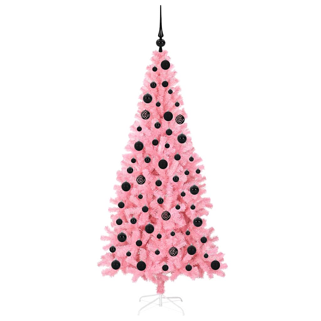 Juletre med 300 LED med stativ Rosa 180 cm PVC