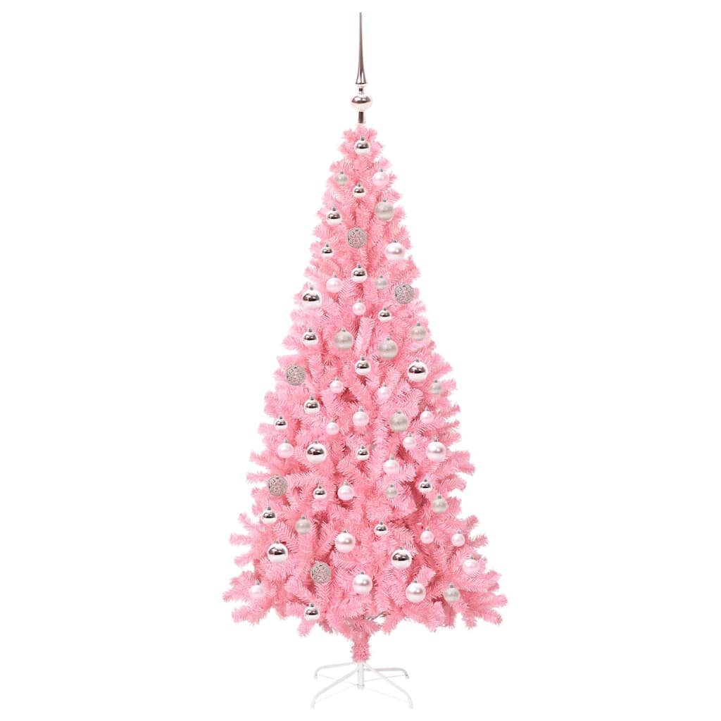 Juletre med 300 LED med stativ Rosa 180 cm PVC