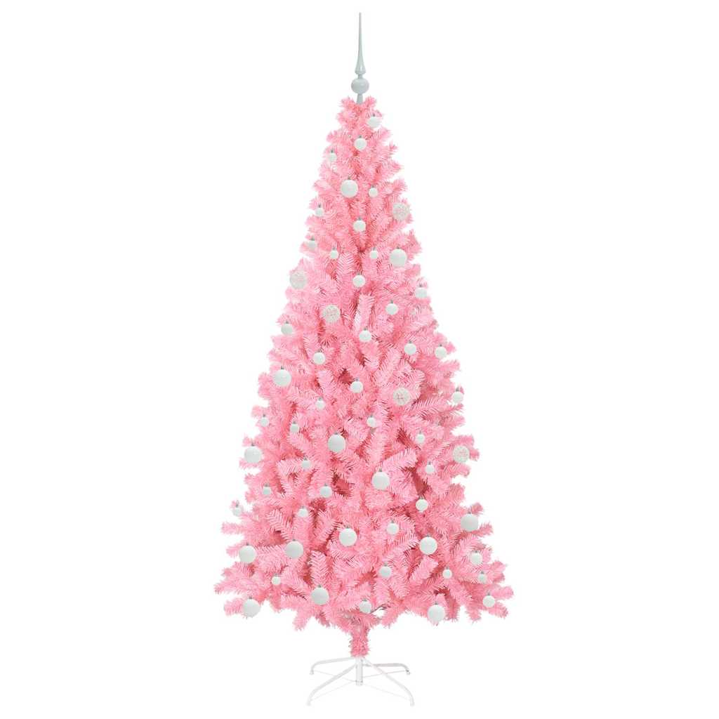 Juletre med 300 LED med stativ Rosa 180 cm PVC