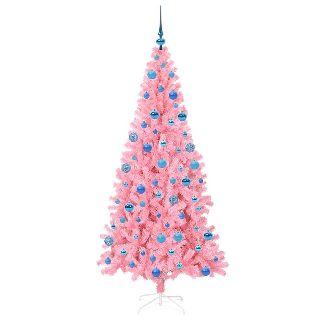 Juletre med 300 LED med stativ Rosa 180 cm PVC