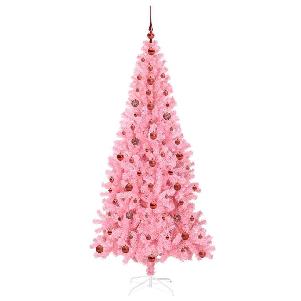 Juletre med 300 LED med stativ Rosa 210 cm PVC