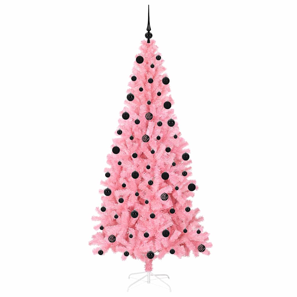 Juletre med 300 LED med stativ Rosa 210 cm PVC