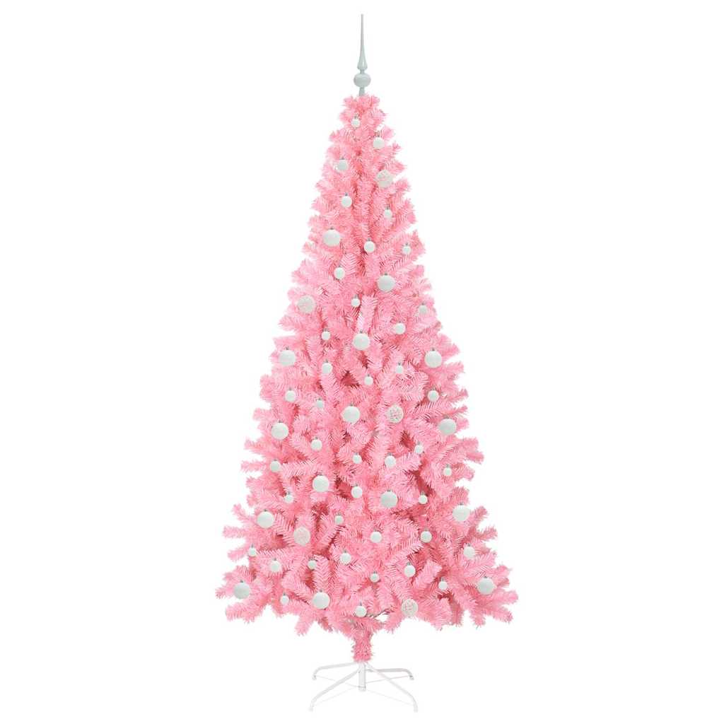 Juletre med 300 LED med stativ Rosa 210 cm PVC