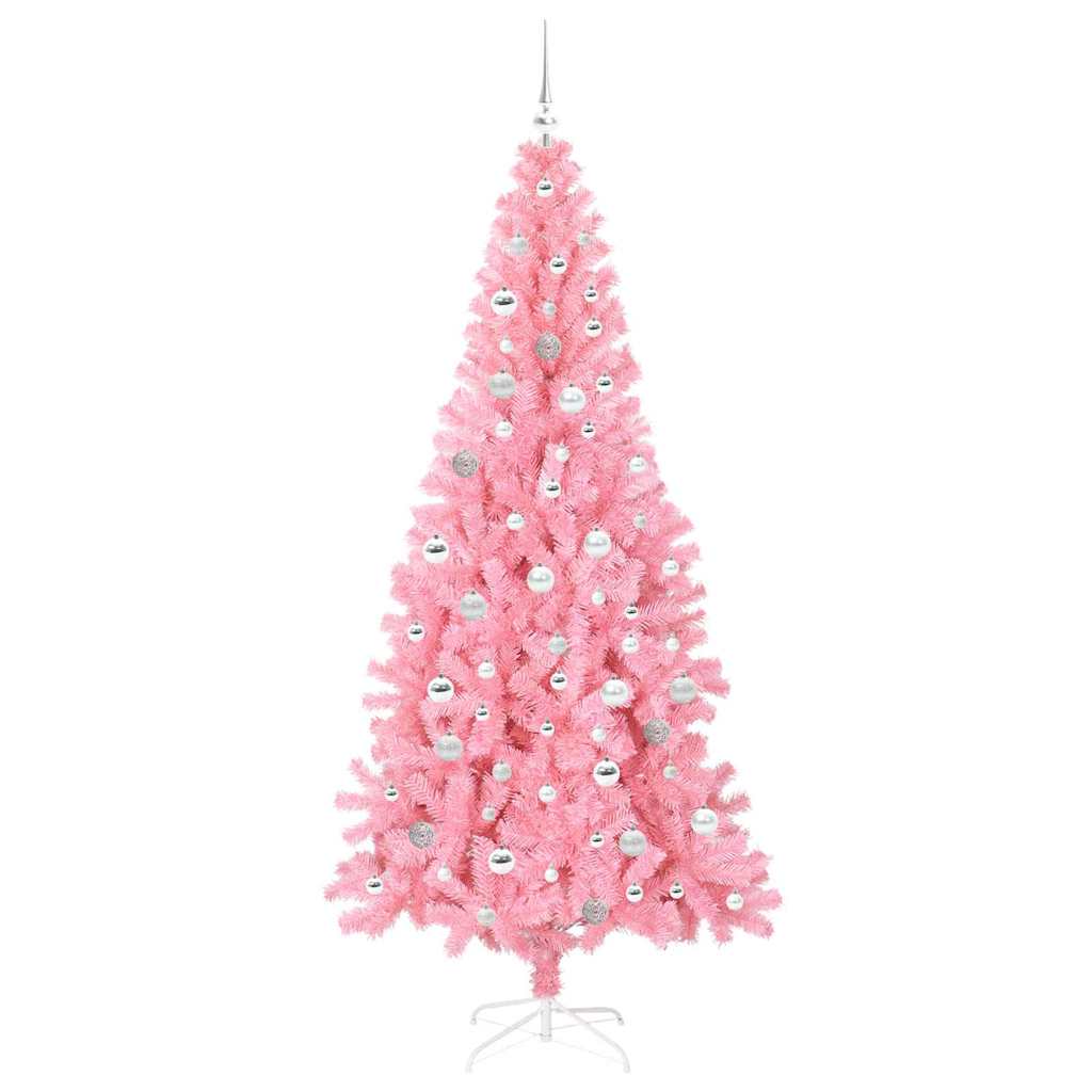 Juletre med 300 LED med stativ Rosa 210 cm PVC