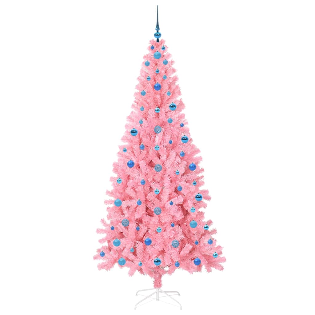Juletre med 300 LED med stativ Rosa 210 cm PVC