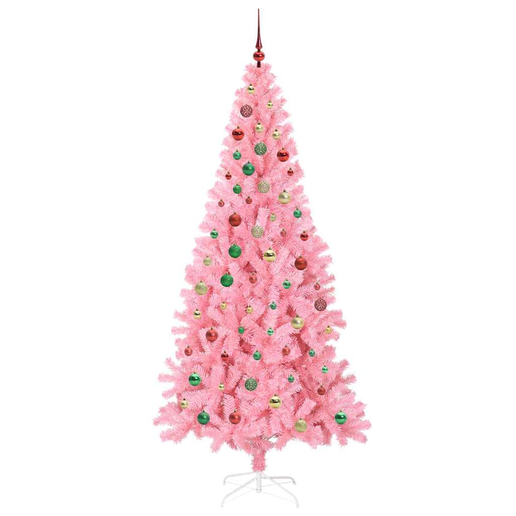 Juletre med 300 LED med stativ Rosa 210 cm PVC