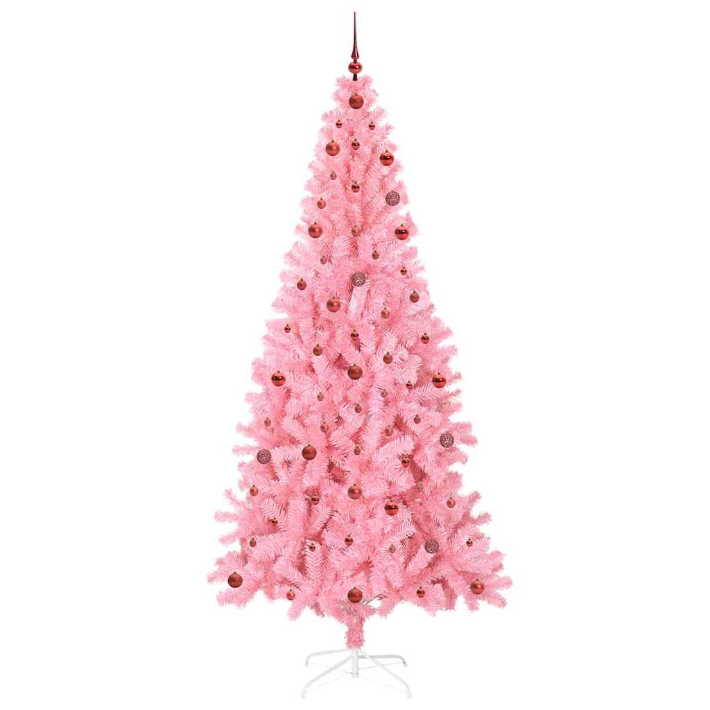 Juletre med 300 LED med stativ Rosa 240 cm PVC
