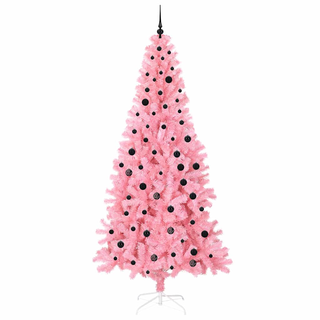 Juletre med 300 LED med stativ Rosa 240 cm PVC