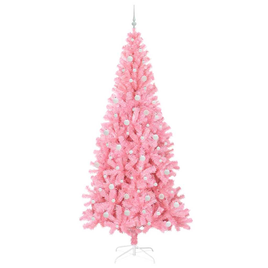 Juletre med 300 LED med stativ Rosa 240 cm PVC