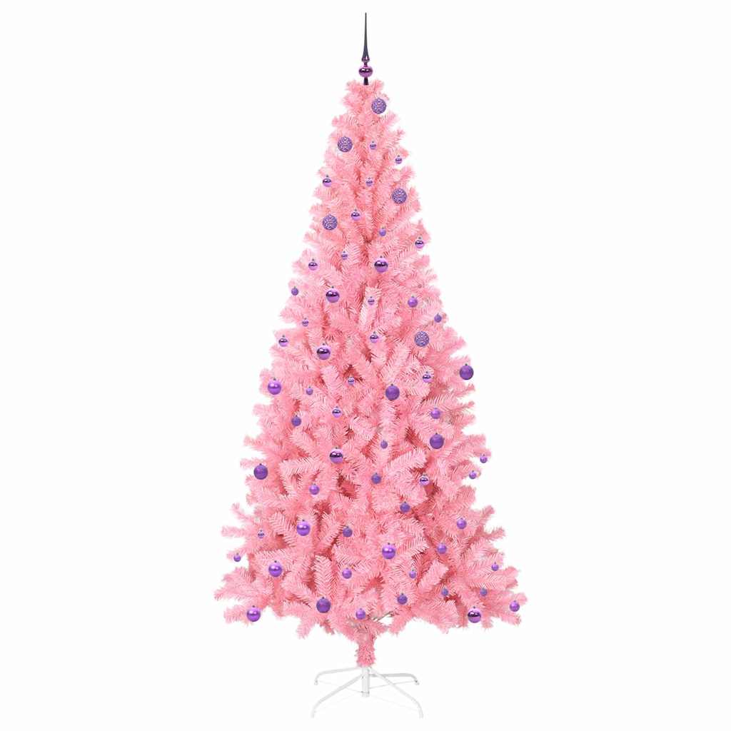 Juletre med 300 LED med stativ Rosa 240 cm PVC