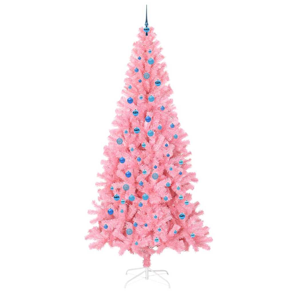 Juletre med 300 LED med stativ Rosa 240 cm PVC