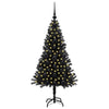 Juletre med 150 LED med stativ Svart 120 cm PVC