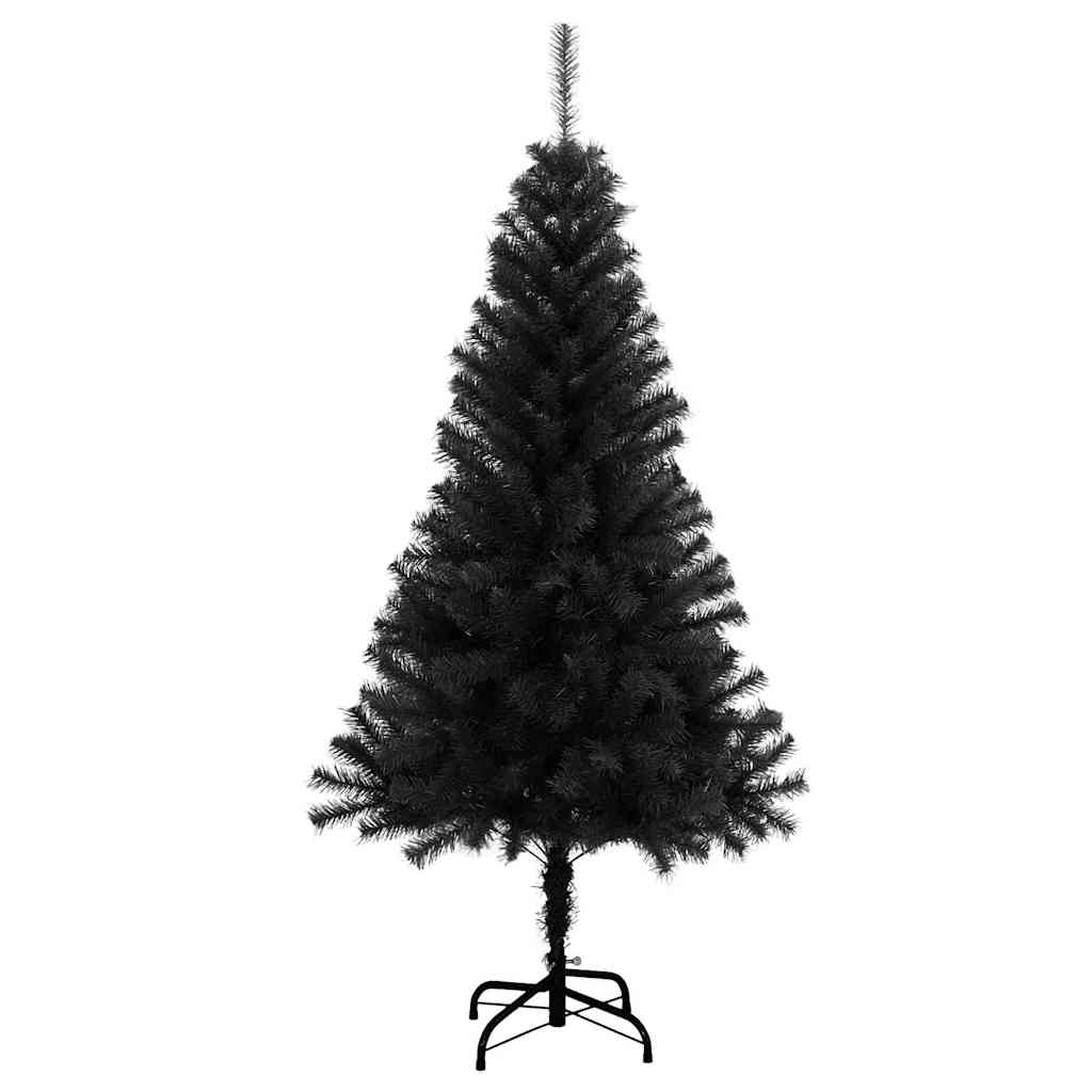 Juletre med 150 LED med stativ Svart 120 cm PVC vidaXL