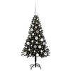 Juletre med 150 LED med stativ Svart 120 cm PVC