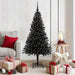 Juletre med 150 LED med stativ Svart 150 cm PVC