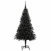 Juletre med 150 LED med stativ Svart 150 cm PVC