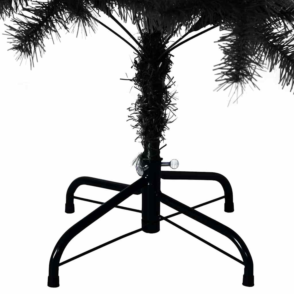 Juletre med 150 LED med stativ Svart 150 cm PVC