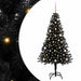 Juletre med 150 LED med stativ Svart 150 cm PVC