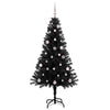 Juletre med 150 LED med stativ Svart 150 cm PVC