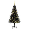Juletre med 150 LED med stativ Svart 150 cm PVC