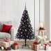 Juletre med 150 LED med stativ Svart 150 cm PVC