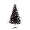Juletre med 150 LED med stativ Svart 150 cm PVC