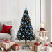 Juletre med 150 LED med stativ Svart 150 cm PVC