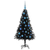 Juletre med 150 LED med stativ Svart 150 cm PVC