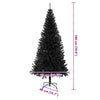 Juletre med 300 LED med stativ Svart 180 cm PVC