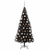 Juletre med 300 LED med stativ Svart 180 cm PVC