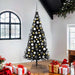 Juletre med 300 LED med stativ Svart 180 cm PVC