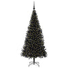 Juletre med 300 LED med stativ Svart 180 cm PVC