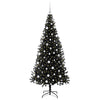 Juletre med 300 LED med stativ Svart 180 cm PVC